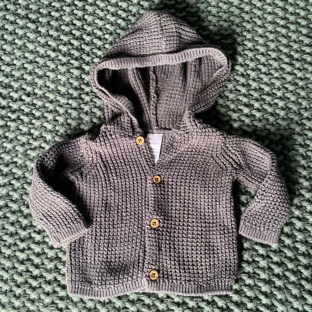 Carter’s knit baby sweater, size 3m